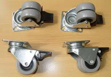 4er Set Rollen mit Bremse –  Tragkraft 400 kg- auch für Rasen geeignet - 6