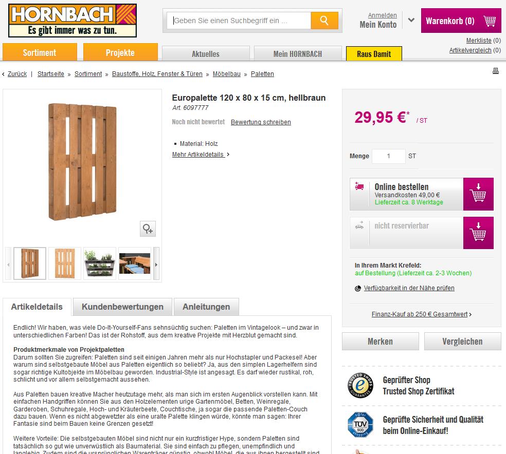 hornbach baumarkt-europaletten kaufen
