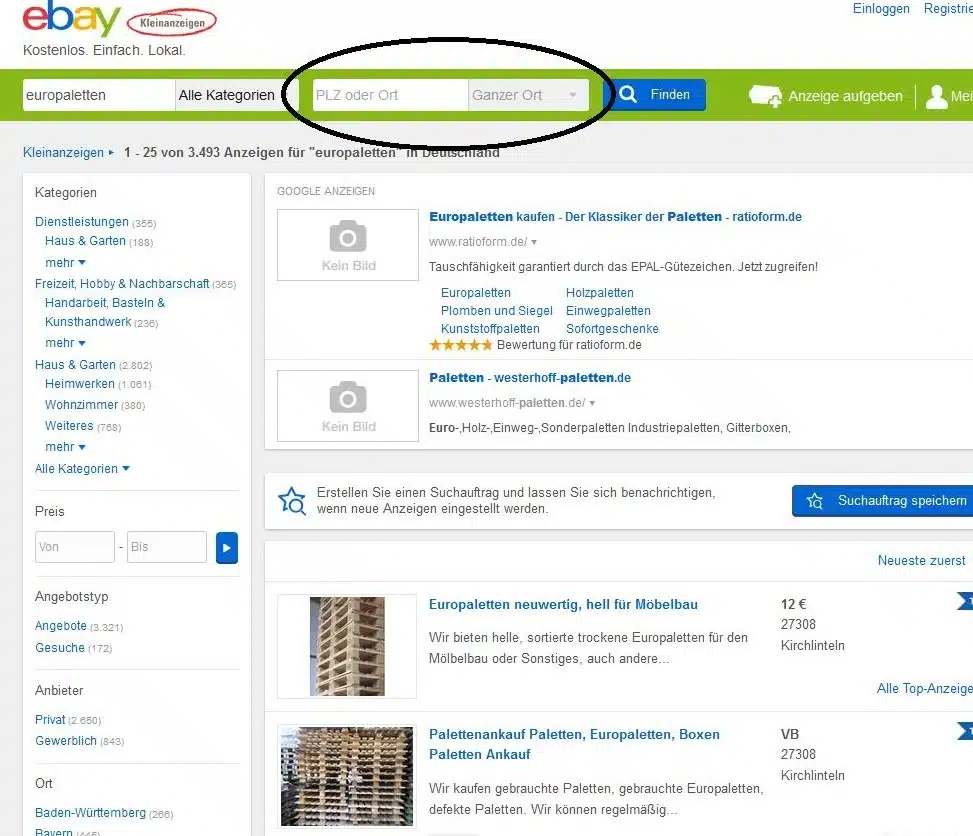europaletten kaufen bei ebay kleinanzeigen