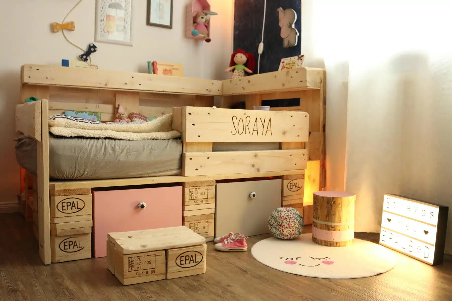Palettenbett für Kinder