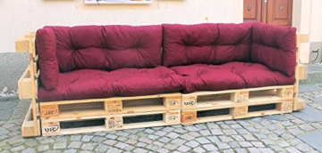 Palettenkissen – 6 teiliges Set – für Sofa oder Couch aus Europaletten – Palettenmöbel – weinrot - 