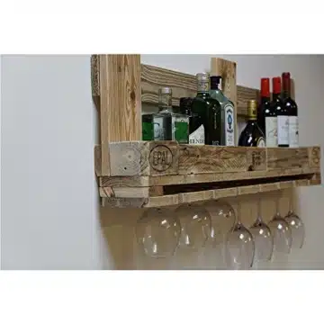 Palettenmöbel Weinregal mit Glashalter aus Europaletten - Regal aus Paletten-6