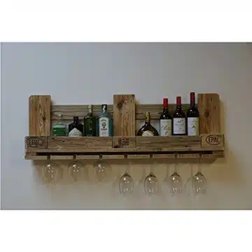 Palettenmöbel Weinregal mit Glashalter aus Europaletten - Regal aus Paletten-10