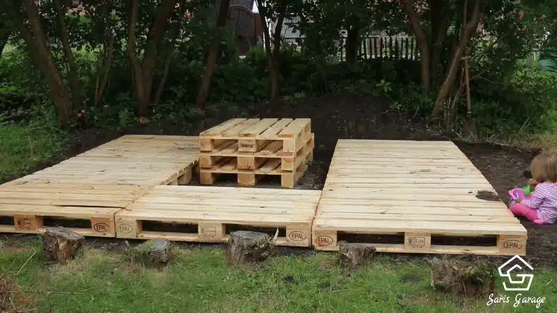Terrasse aus Paletten Europaletten