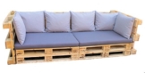 Paletten Sofa Polster Set - 8-teilig grau - blau - Palettenkissen & Palettenpolster-2