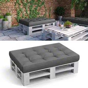 Palettenkissen Sitzkissen 120x80x15 cm - Indoor & Outdoor - Anthrazit-4