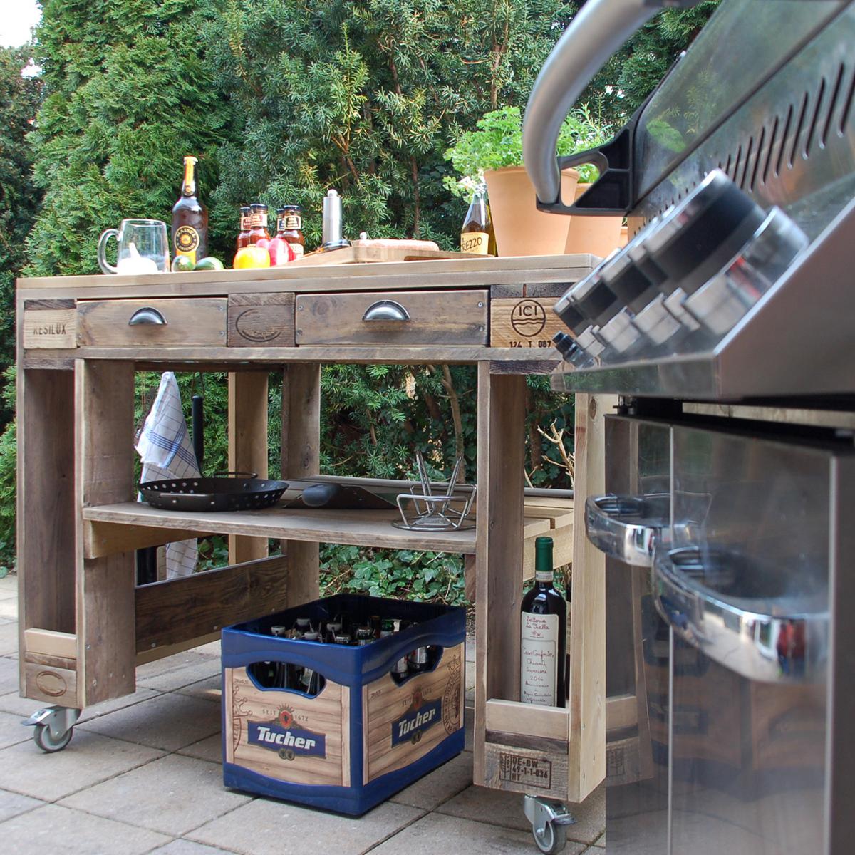 Grilltisch aus Paletten-Grill Tisch aus Europaletten Palettenmöbel