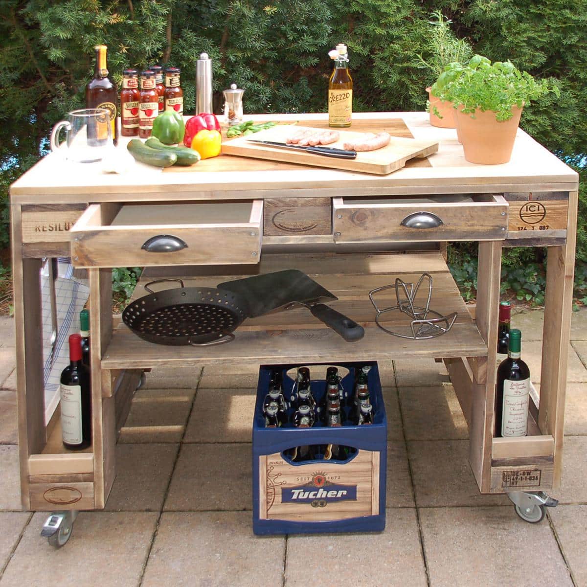Grilltisch aus Paletten-Grill Tisch aus Europaletten Palettenmöbel