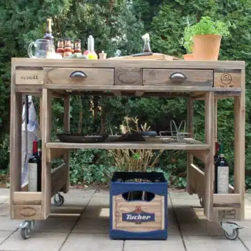 Palettenmoebel Grilltisch aus Paletten Europaletten 1