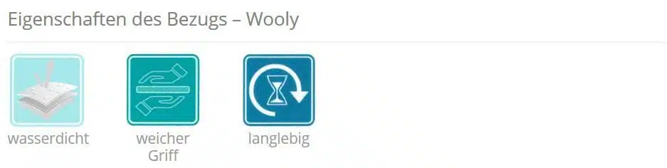 Eigenschaften Palettenbezug Wooly
