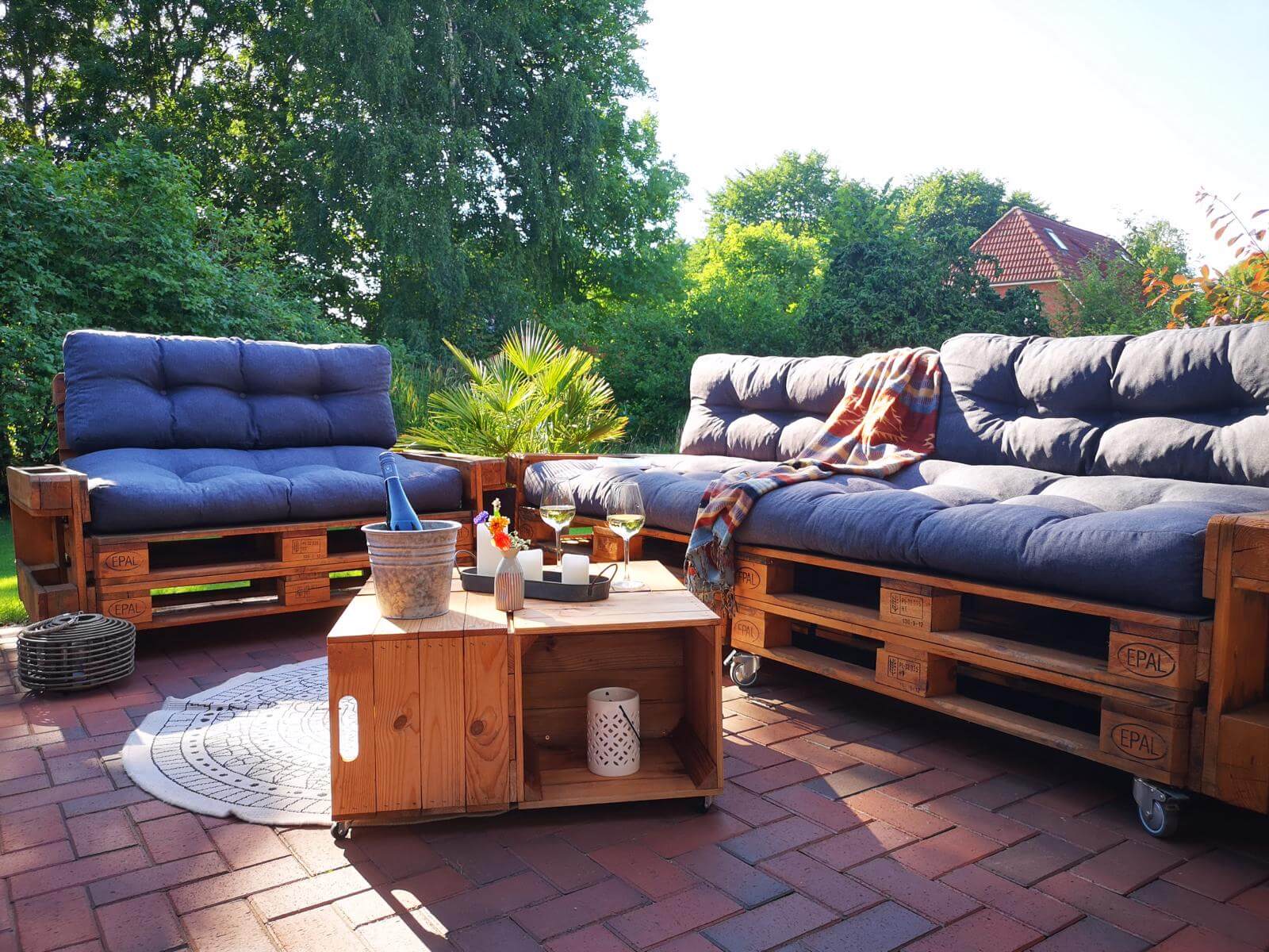 Gartenmöbel Lounge-Sofa Paletten-Sofa  