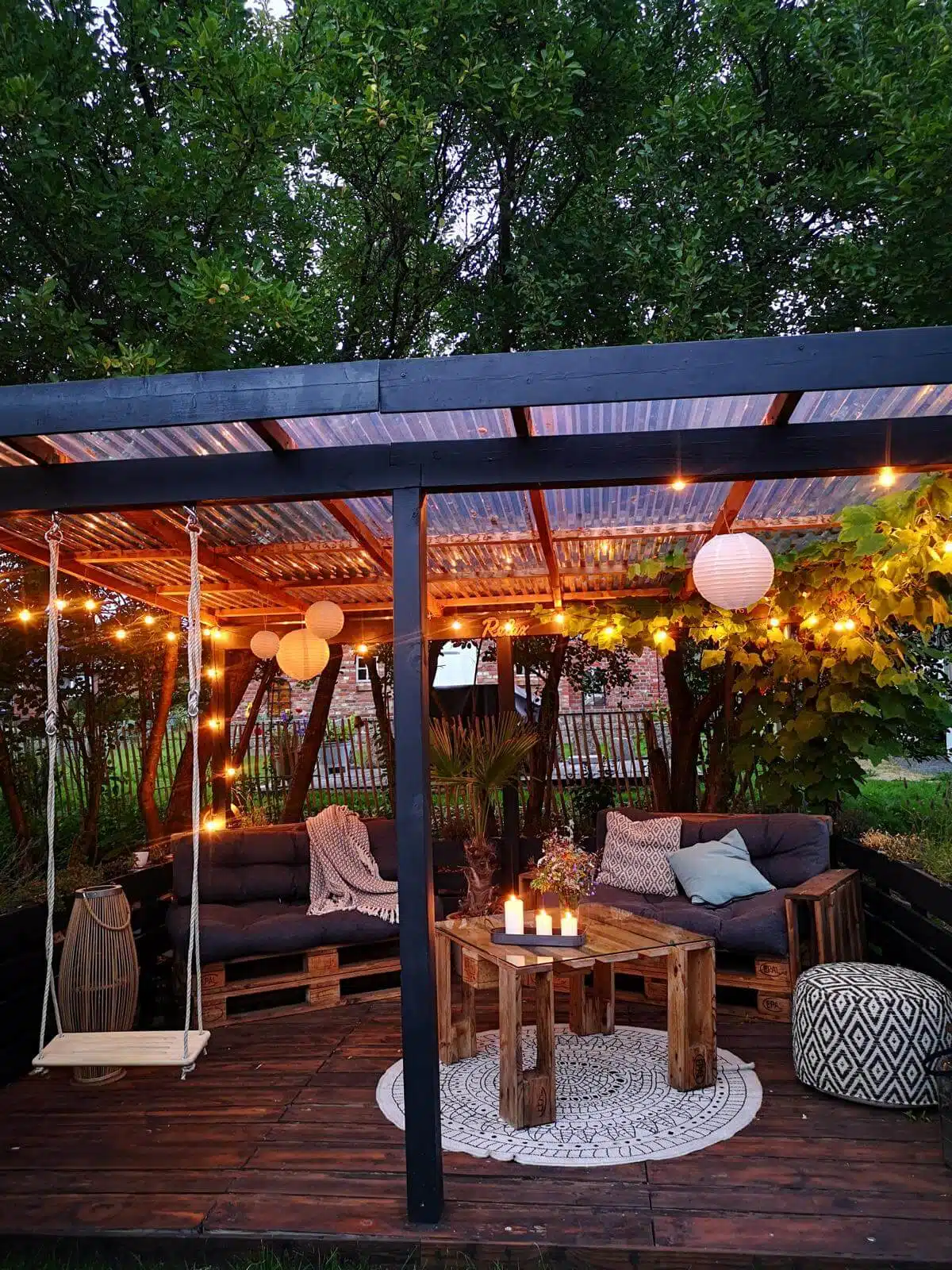 terrasse und bank aus paletten selber bauen