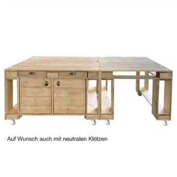 Außenküche mit viel Platz aus Paletten