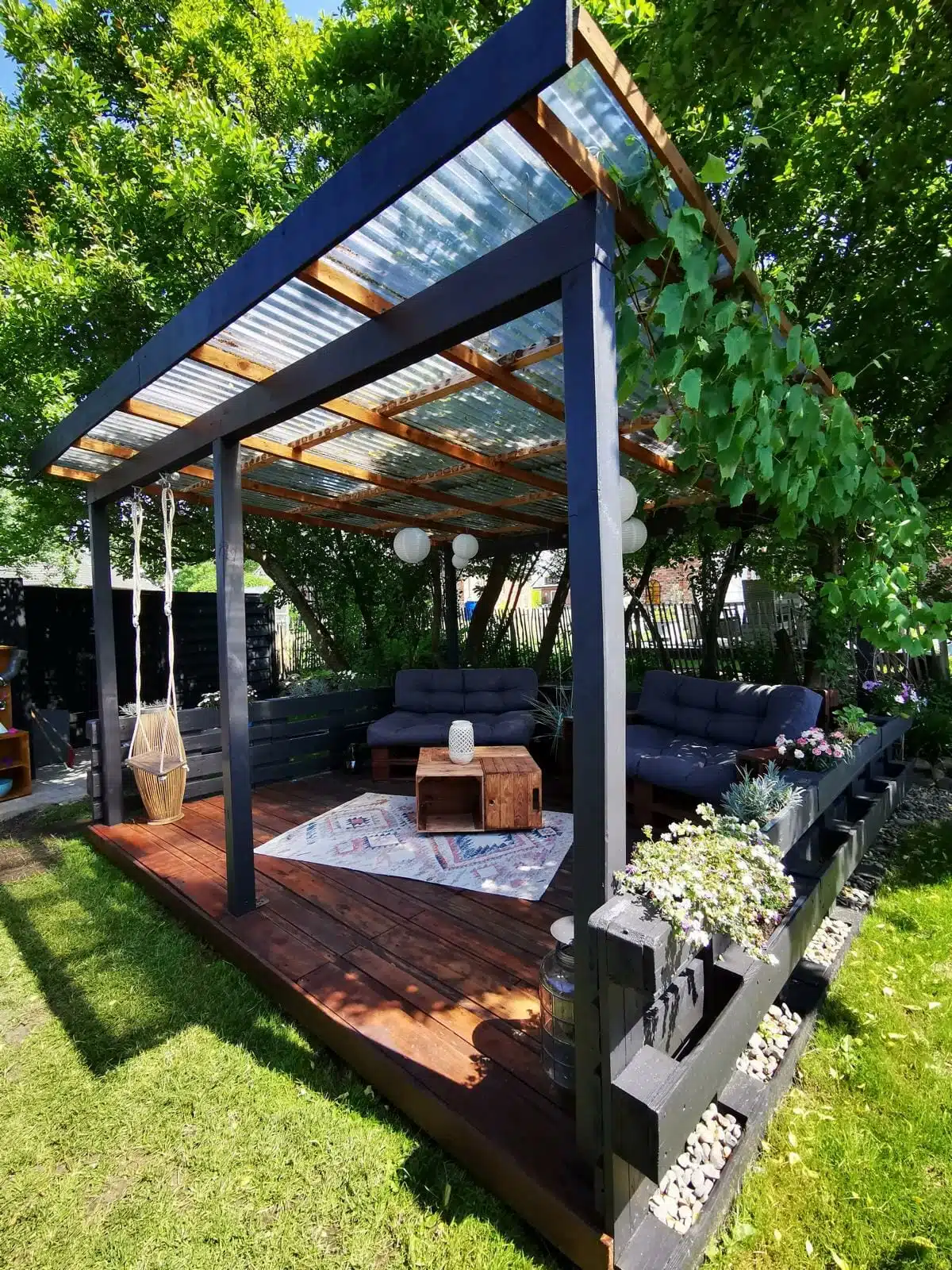 terrasse aus paletten garten palettenmoebel outdoor moebel