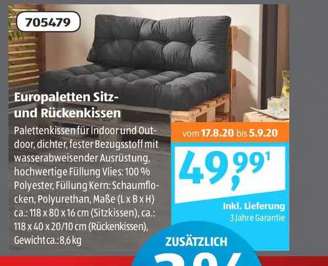 aldi palettenkissen set angebot