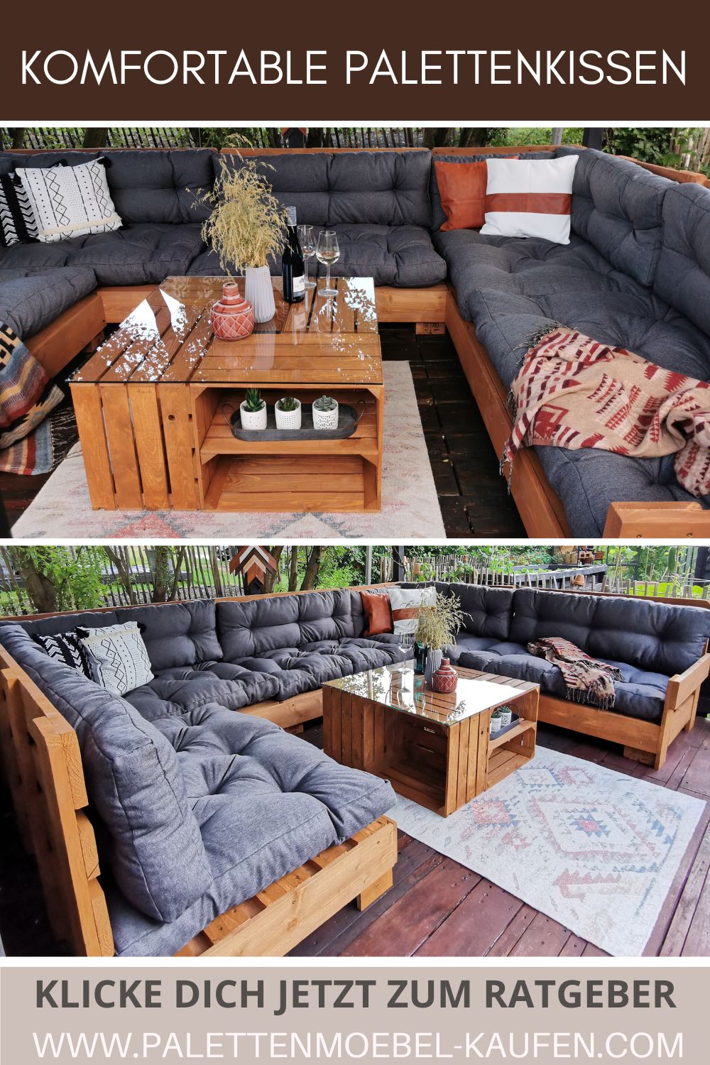 palettenkissen outdoor set 120x80 und 120x60