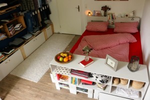 Bett aus Europaletten- Möbelbau Ideen im Schlafzimmer