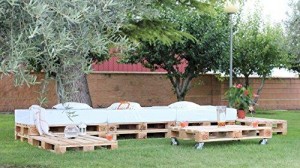 Garten Lounge Palettenmöbel - Gartenmöbel mit Palettenpolstern