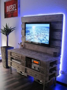 Paletten TV Tisch-Sideboard-Palettenmöbel Ideen