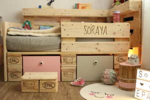 Palettenbett-Bett aus Paletten-Kinder